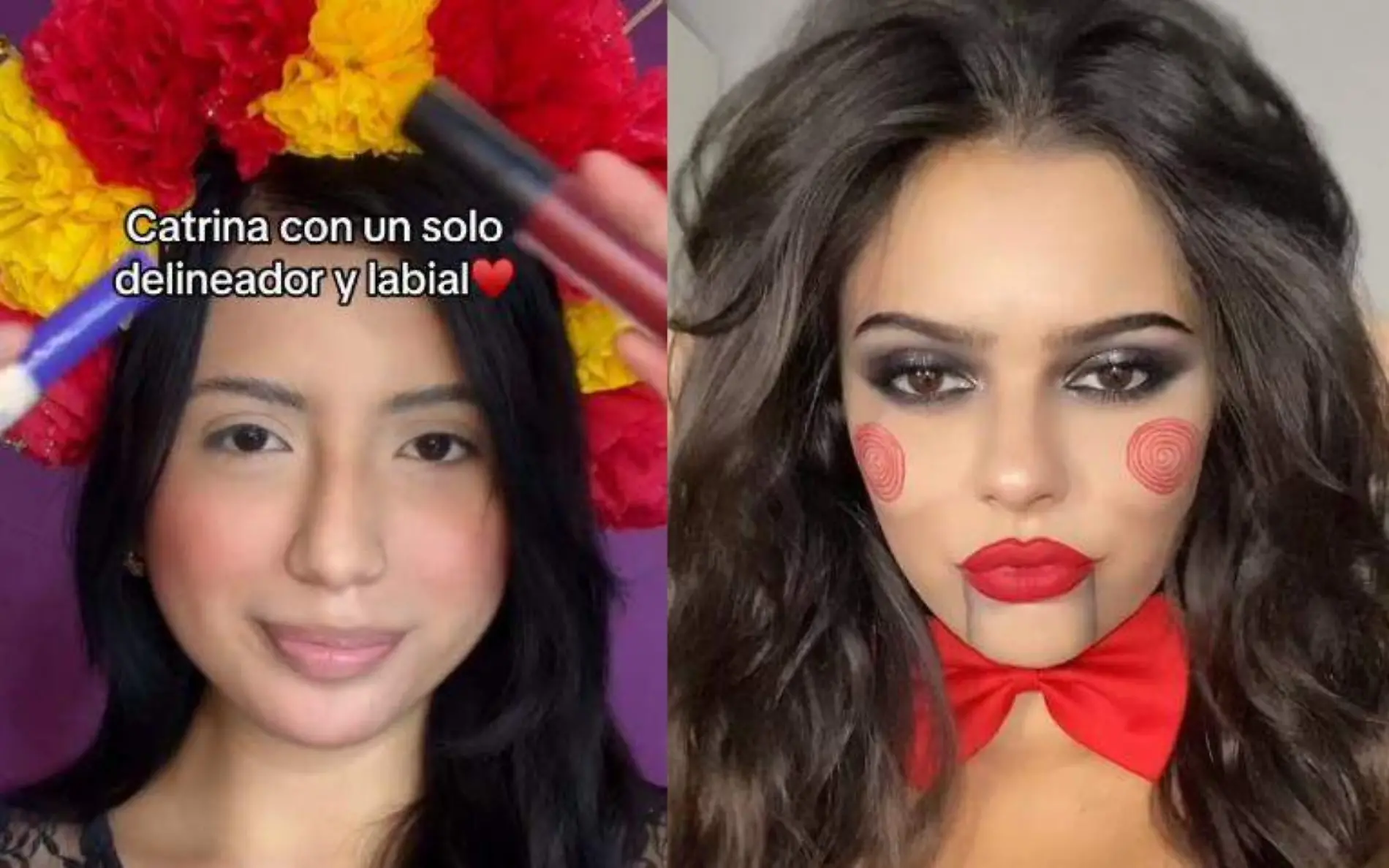 En este Halloween, algunos tutoriales de maquillaje fácil que circulan en TikTok te podrían salvar Captura de pantalla TikTok